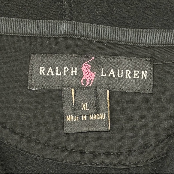 POLO Hoodie Womens Size XL Black Pink Pony Zip Up Sweatshirt Ralph Lauren - Picture 11 of 16